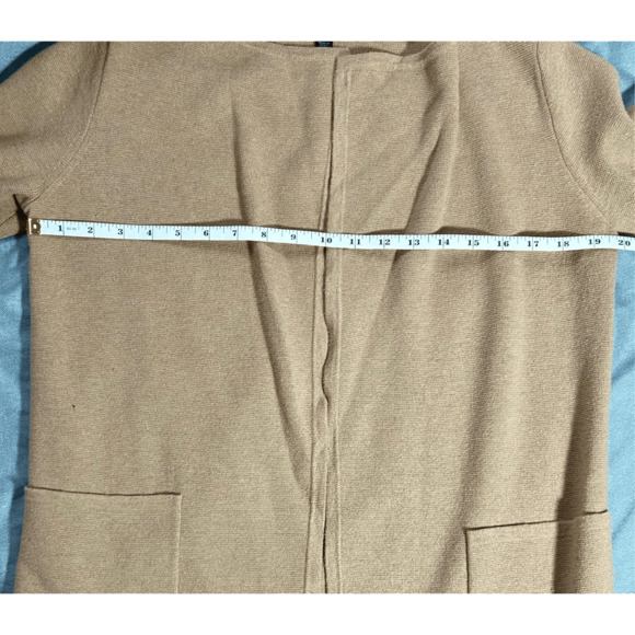 J. Crew Juliette Collarless Sweater Blazer/Duster Cardigan Tan Merino Wool Sz XS - Picture 9 of 9